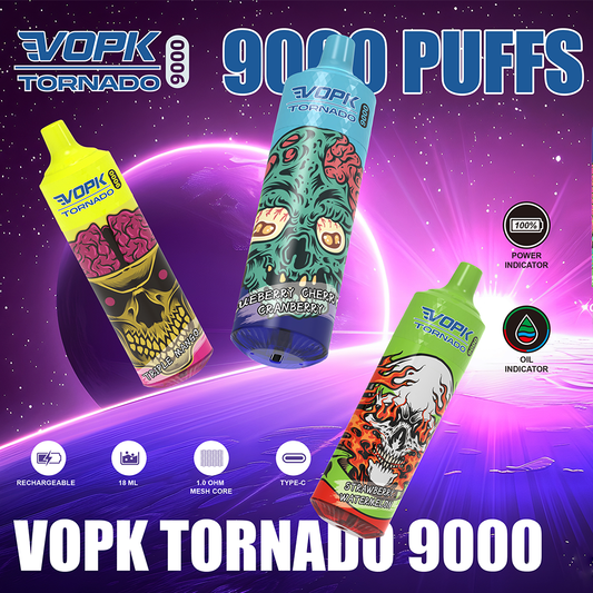 VOPK Tornado 9000 | 9k Puffs Rechargeable Vape | Multiple Flavors